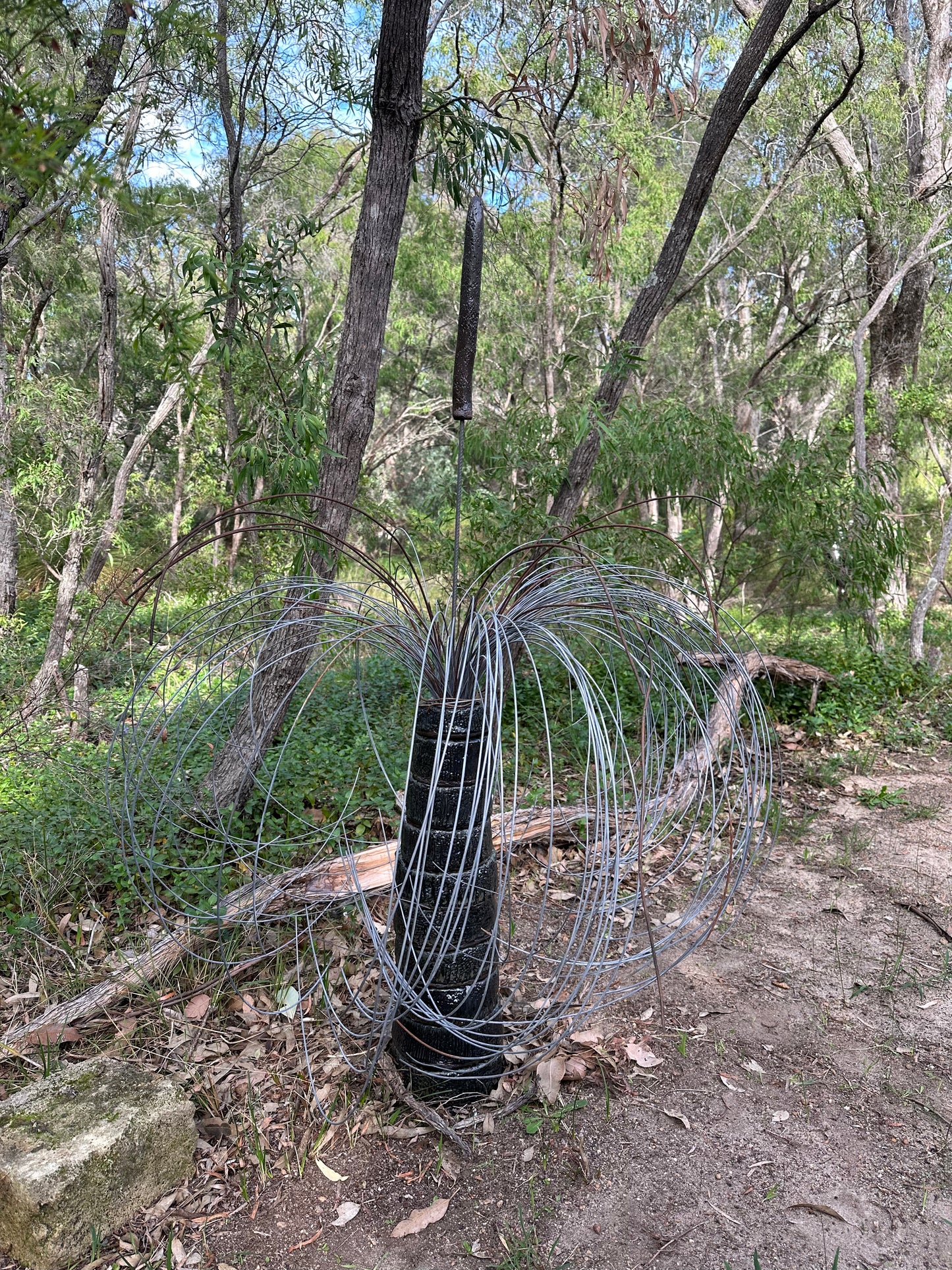 Grass Tree, Black Ceramic & Wire - extra small