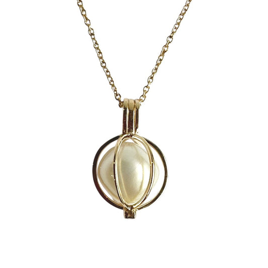 Pendant - Australian South Sea Pearl 13-14 mm Cage Pendant Large 9Kt Yellow Gold