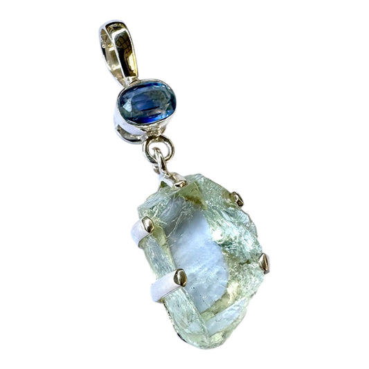 Pendant - Faceted Gemmy Kyanite with Aquamarine