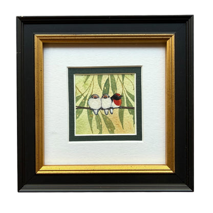 Three Red Capped Robins - Forest Green 2026