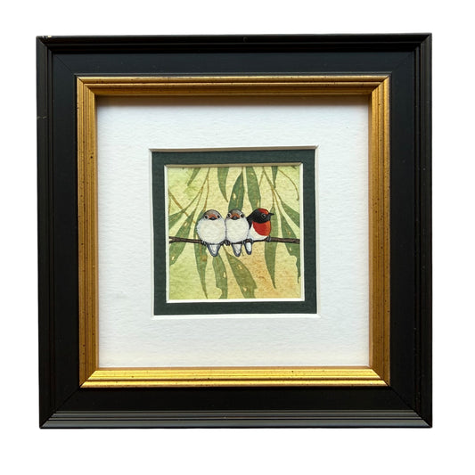 Three Red Capped Robins - Forest Green 2026