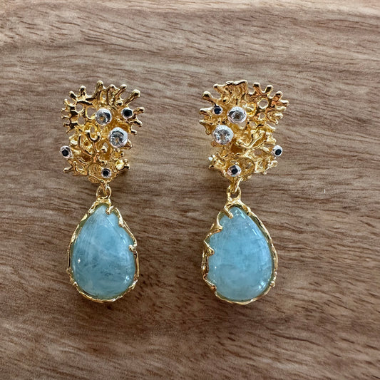 Earrings - Fragments Medium,  Aquamarine