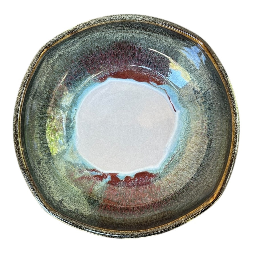 Large Serving Dish - Jun with Copper Red