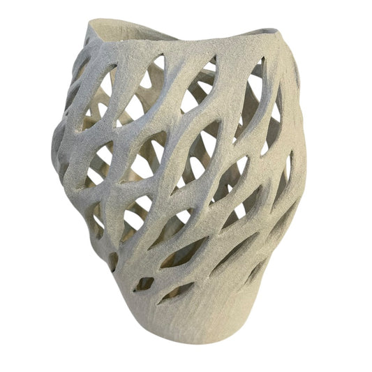 Breath of Stone VIII - White Cellular (Medium) Vase - Contemporary Women 2026