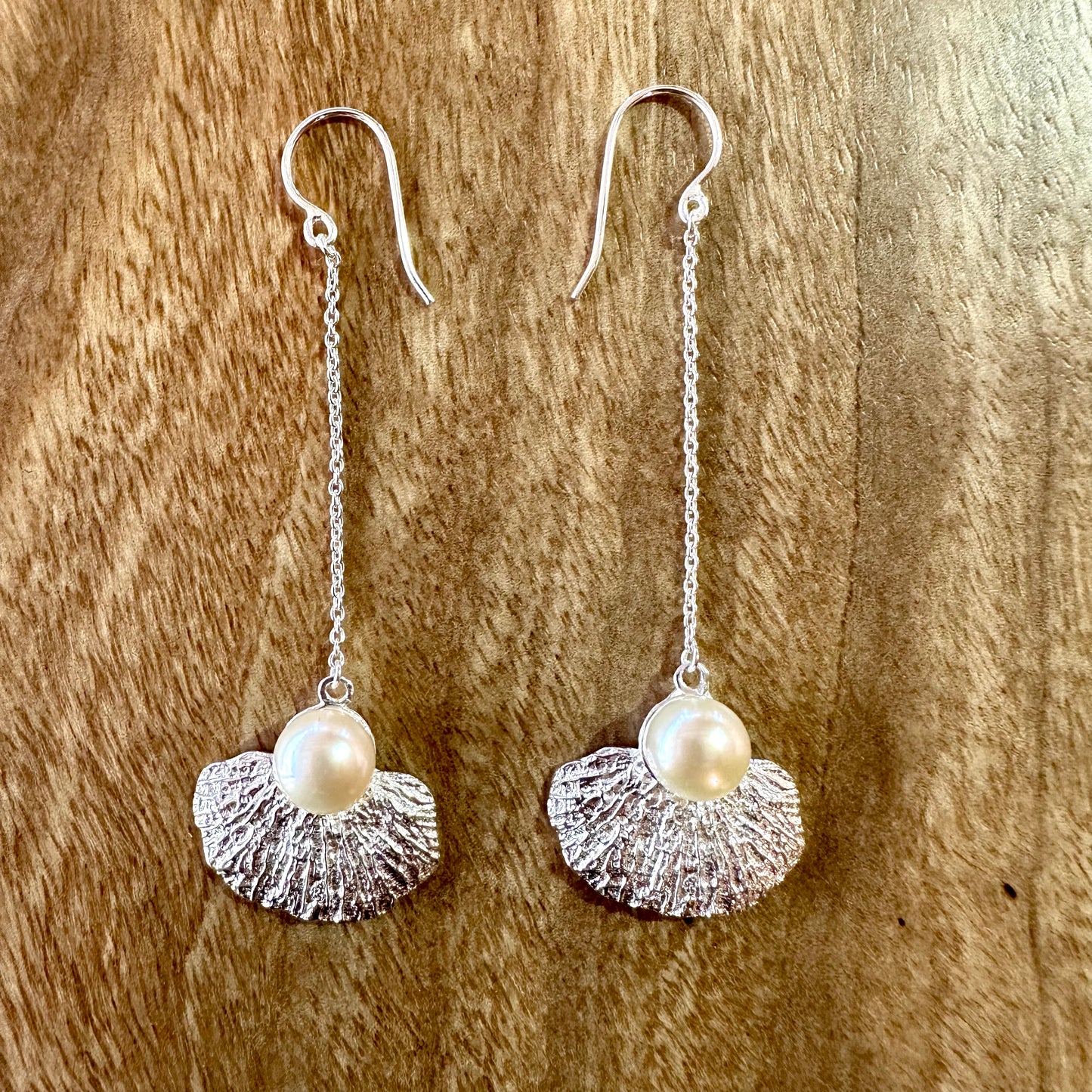 Earrings - Coral Garden Long Drop with Fresh Water Pearl