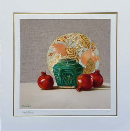 Malaccan Green Ginger Jar - Gold Embellished
