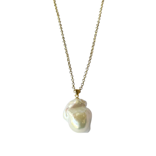 Necklace - Baroque Pearl on Gold Plated Chain
