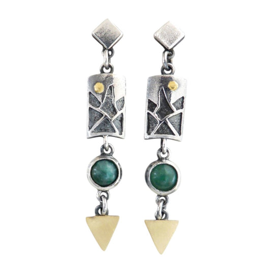 Earrings - Aventurine Triangles