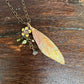 Winged Coppered Cicada with Flower and Beads, includes  Ceramic Case