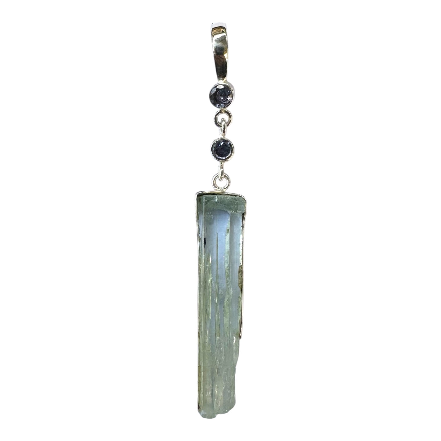 Pendant - Two Faceted Tanzanite with Aquamarine