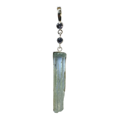 Pendant - Two Faceted Tanzanite with Aquamarine