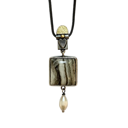 Pendant - Love Heart Yeovapi Jasper