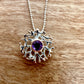Pendant - Fan of the Sea, Small, Amethyst and Rose Gold Accents