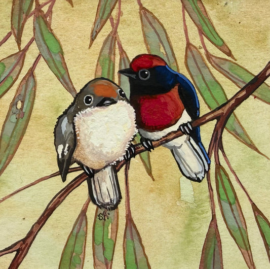 Red Capped Robin duo - Plum 2026