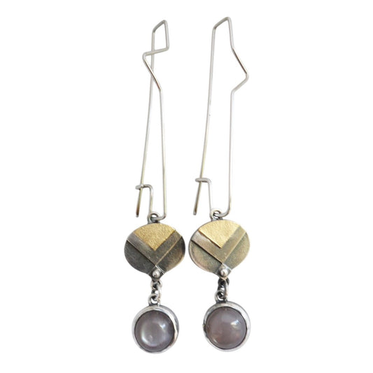 Earrings - Grey Moonstones