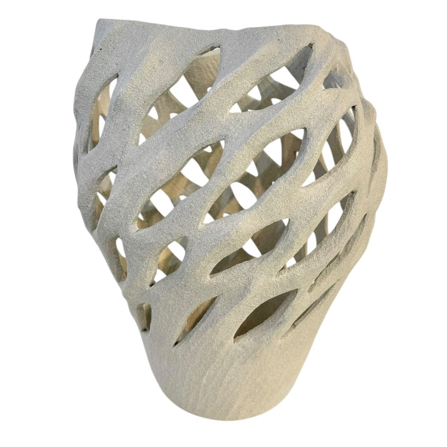Breath of Stone VIII - White Cellular (Medium) Vase - Contemporary Women 2026