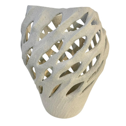 Breath of Stone VIII - White Cellular (Medium) Vase - Contemporary Women 2026