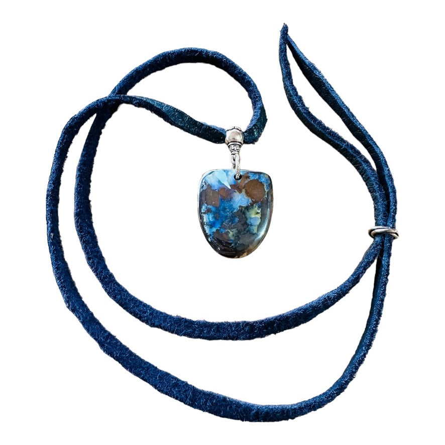 Necklace - Matrix Nut Opal from Yowah with  Silver