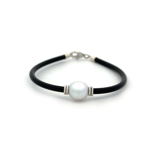 Bracelet - Australian South Sea Pearl 10-11 mm Sterling Silver 19 cm Neoprene 3mm
