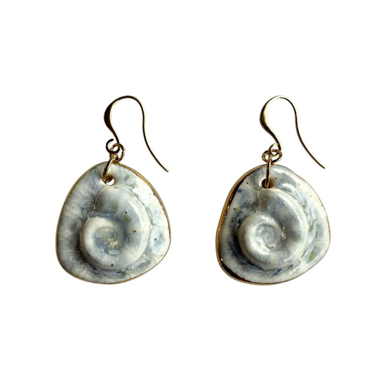 Earrings - Handmade Porcelain Shells
