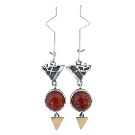 Earrings - Carnelian Hooks