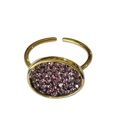 Ring - Echoes of the Sea, Rhodolite Garnet, Yellow Finish