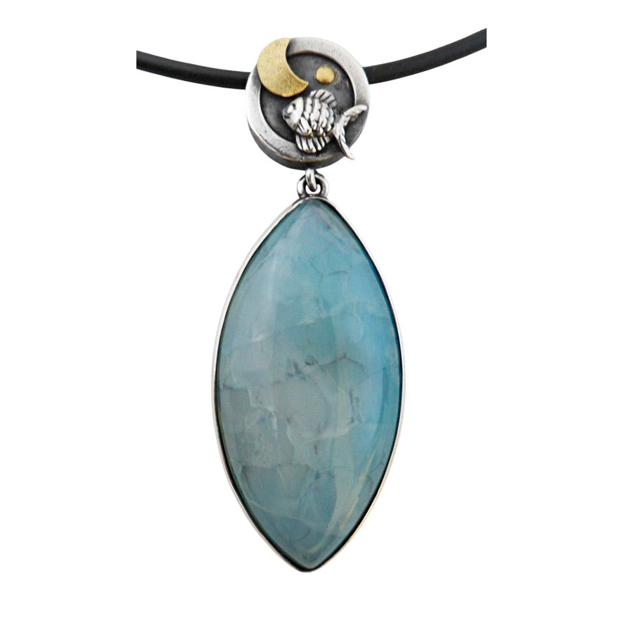 Pendant - Fish Blue Agate