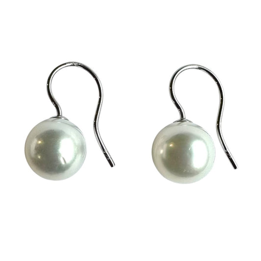 Earrings - Australian South Sea Pearl 9-10 mm 9Kt White Gold Hook