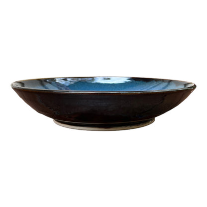 Fruit Bowl - Blue with Copper Red