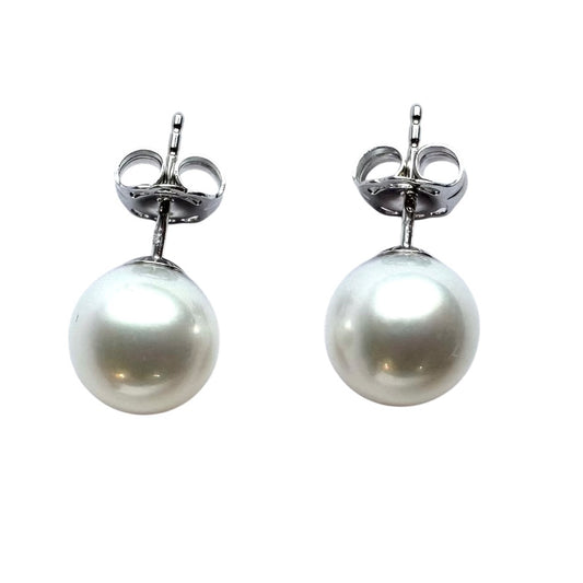 Earrings - Australian South Sea Pearl 9-10 mm 9Kt White Gold Stud
