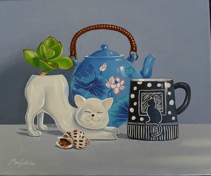 Blue Tea Pot & Mug