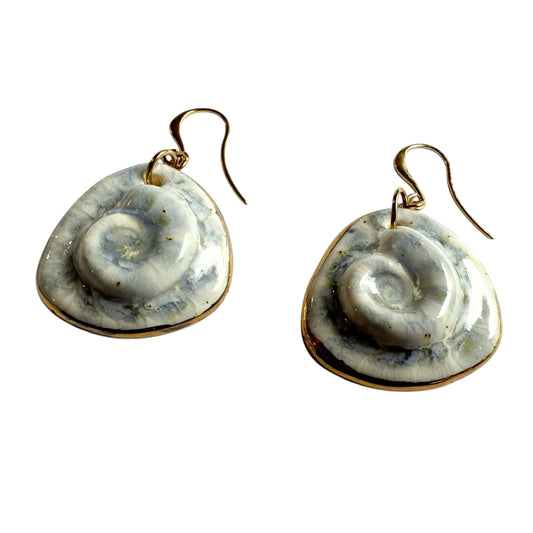 Earrings - Handmade Porcelain Shells