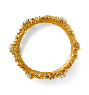 Bangle - Anemone, Yellow Gold, Keshi Pearl and Topaz