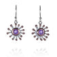 Earrings - Anemone, Amethyst with Rose Gold Drops