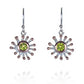 Earrings - Anemone, Peridot with Rose Gold Drops