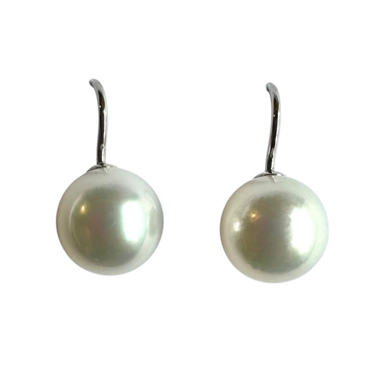 Earrings - Australian South Sea Pearl 9-10 mm 9Kt White Gold Hook