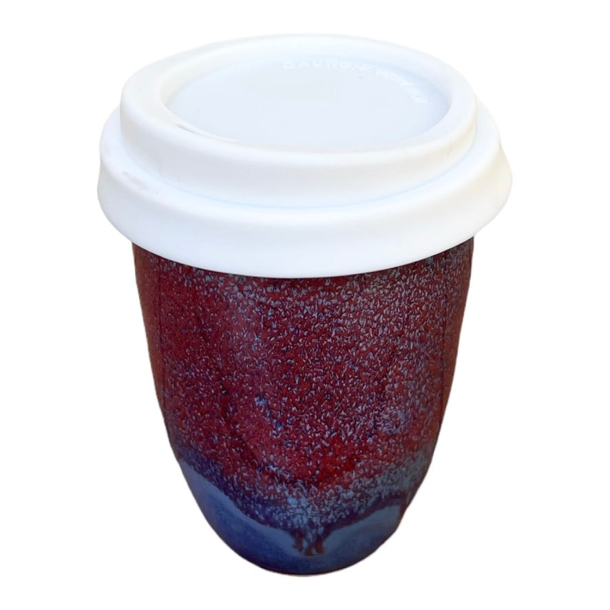 Keep Cups with Silicon Lid - Blue with Copper Red