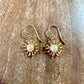 Earrings - Anemone, White Pearl and Yellow Gold Finish