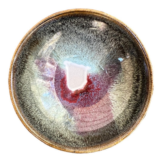 Bowl, Medium Round - Jun with Copper Red