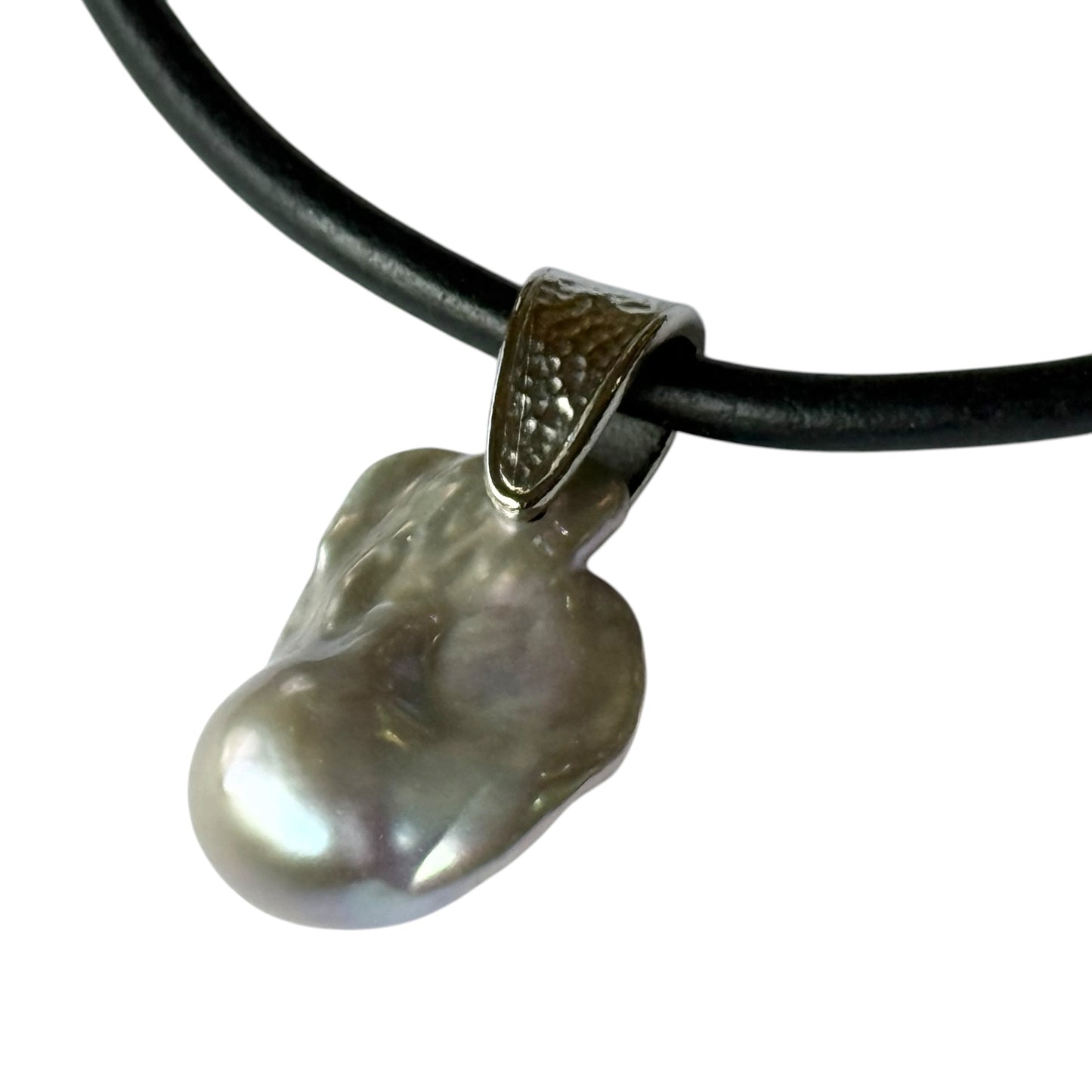 Necklace - Baroque Pearl on Leather