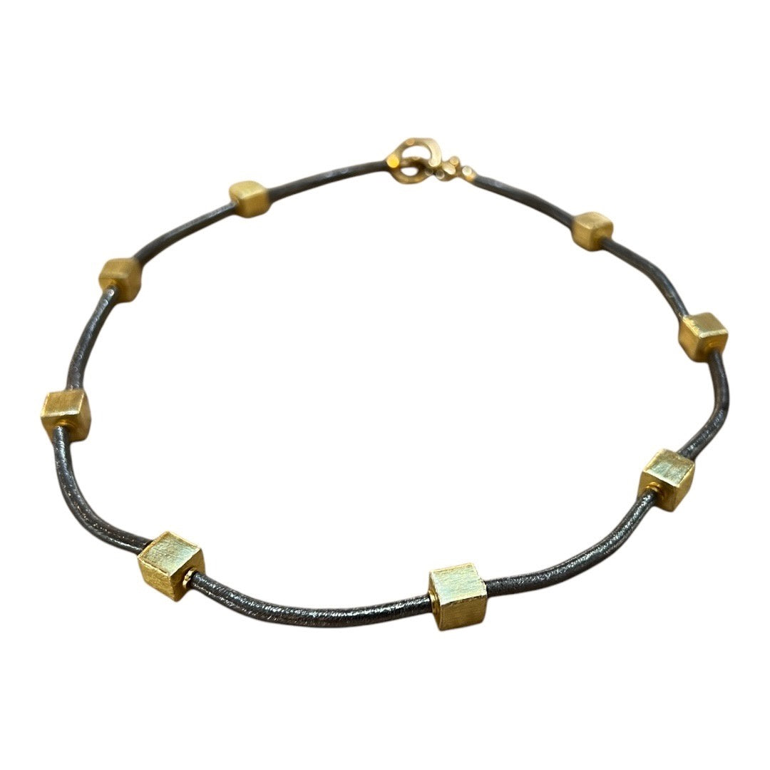 Necklace - 24ct Gold Filled Cubes