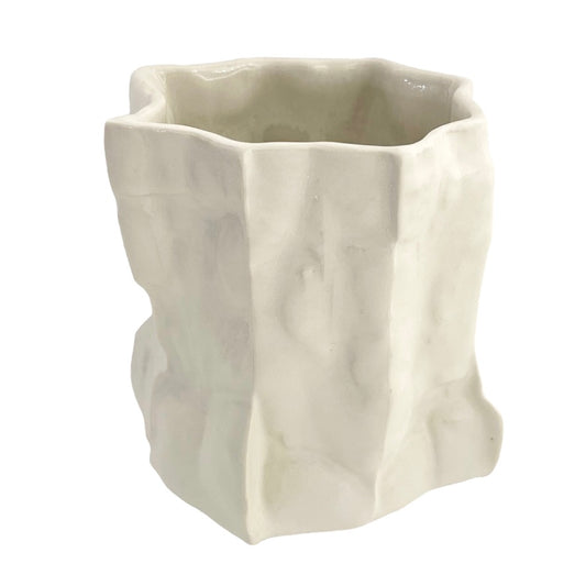 Fused Vase - Textured Matte White