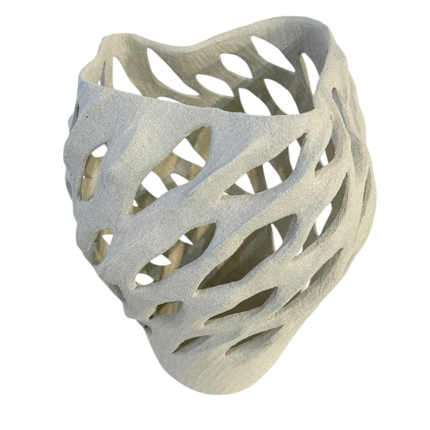 Breath of Stone VIII - White Cellular (Medium) Vase - Contemporary Women 2026