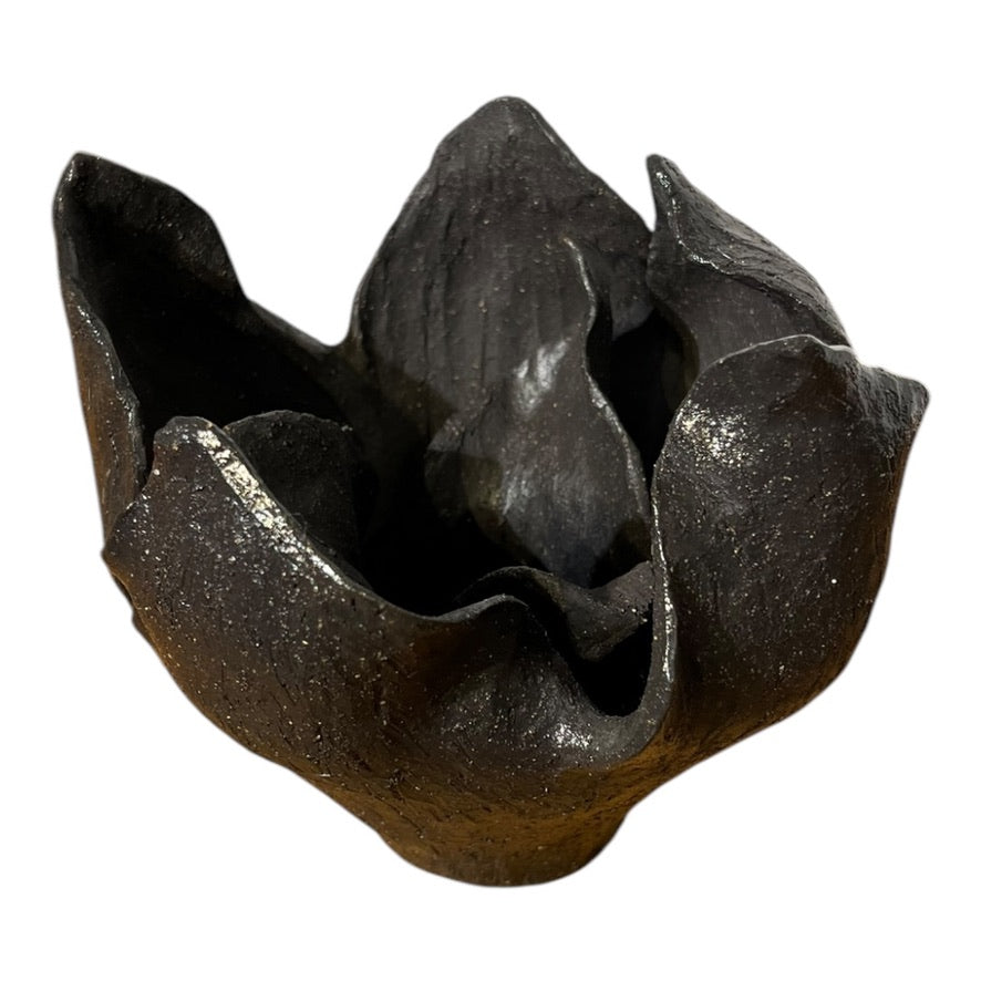 Black Magnolia Candle Holder