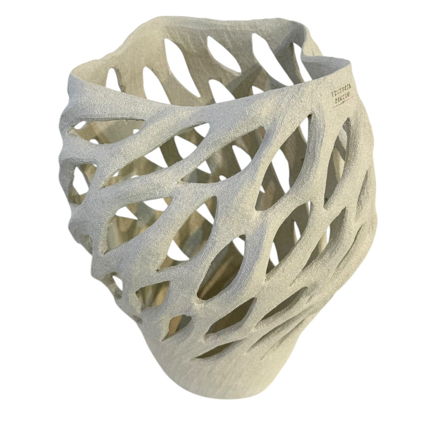 Breath of Stone VIII - White Cellular (Medium) Vase - Contemporary Women 2026