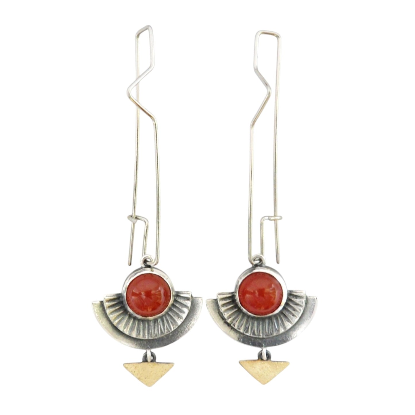 Earrings - Crescent Carnelian Winter
