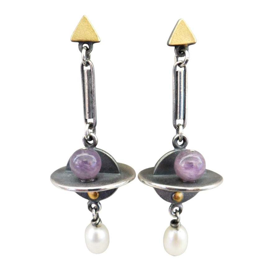Earrings - Amethyst Globes