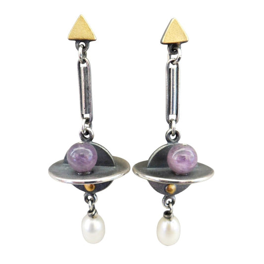 Earrings - Amethyst Globes