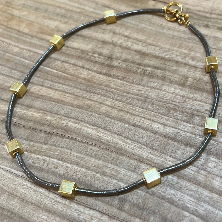 Necklace - 24ct Gold Filled Cubes