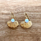 Earrings - Coral Garden, Blue Chalcedony and 18kt Yellow Gold Finish